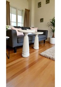 Resim Modern Beyaz Mantar Sehpa 2 Li Set Ahşap Yan Sehpa Takımı 