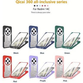 Resim Fochsia Kırmızı Mi 14c 4g Tam Koruma Şeffaf Titreşim Önleyici Kılıf Mavi 