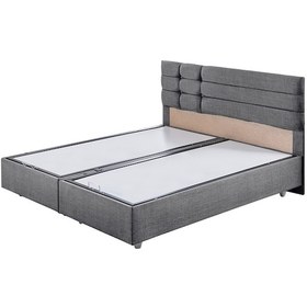 Resim Viyana Çift Kişilik Baza Başlık Letto Yatak Seti - Gri 140 x 190 