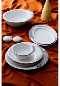 Resim Acar Sherry Silver 6 Kişilik 29 Parça Yemek Takımı Beyaz 