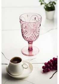 Resim Akrilik Tekli Kadeh & Su Meşrubat Kahve Yanı Bardağı Mürdüm 450 ML ( Cam Değildir ) 