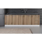 Resim Minar 255 Cm Mutfak Dolabı Beyaz Dore 255-D1-Alt Modül Beyaz 