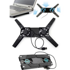 Resim Markafox Yeni Nesil 2 Fanlı Katlanabilir Notebook Laptop Soğutucu 