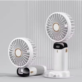 Resim Enshall Mini Masa Üstü Ve Asma İpli Vantilatör LCD Ekranlı Taşınabilir Şarjlı Mini Fan 
