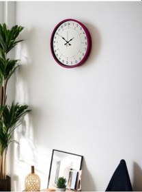 Resim 36 Cm Pembe 24 Saat Göstergeli Özel Tasarım Duvar Saati Çok Renkli 
