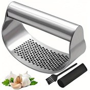Resim 1 adet Ağır Hizmet Tipi Paslanmaz Çelik Sarımsak Sıkacağı ve Zencefil Kırıcı - El ile Çalışan Ergonomik Saplı, Sarımsak ve Zencefil için Değiştirilebilir Bıçaklar, Kolay Temizlenebilir Pas Dirençli Mutfak Aracı, Sarımsak Kırıcı 