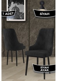 Resim Canisa Trex Serisi 1.sınıf Babyface Kumaş Siyah Sandalye Siyah Metal Ayak Sandalye Siyah Ayaklar Siyah 