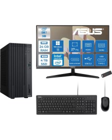 Resim Asus Expertcenter P500MV Intel® Core™ Ultra 7 240H 5.2ghz Aı 24GB Ddr5 4tb SSD 27"120Hz Intel® Graphics WIN11PRO Mini Tower Masaüstü Bilgisayar E724016512B0DP10+ZETTAUSBBELLEK 