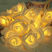 Resim 20 LED'li Sıcak Işıklı Gül Peri Işıkları - Pilli Kablosuz İç/Dış Mekan Dizgi Işıkları, Gerçekçi Çiçek Çelengi, 149,96 cm'den 6,0 Metre Uzunluğa Kadar Düğün, Noel, Bahçe ve Parti Dekorasyonları için (Plastik, Pil Dahil Değildir) - Tüm Sezon Dekorasyonu, Dekorasyon için LED Işıklar, Cadılar Bayramı 