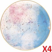 Resim Porland Cosmos Desen Düz Tabak 24 cm 4'lü 04ALM006669 Renkli 