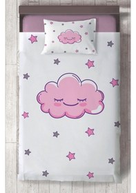 Resim Mekta Home Bebek Ve Çocuk Odası Gülen Bulut Desenli Yatak Örtüsü Renkli 