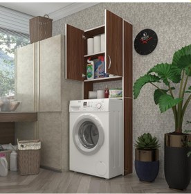 Resim Kenzlife Çamaşır Makinesi Dolabı Veronika Cvz 180*066*20 Banyo Çift Kapaklı Arkalıksız Çok Renkli 