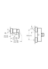 Resim Artema Root Square A4276123 Ankastre Duş Bataryası Altın 