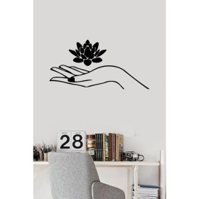 Resim Narin Ellerin Üzerindeki Çiçek Duvar Özel Yeni Sticker Yapıştırma (Sudan ve Nemden Etkilenmez) 