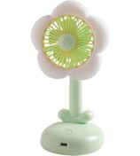Resim Taşınabilir Çiçek Masa Vantilatörü, Küçük Vantilatör E Yeşil, 