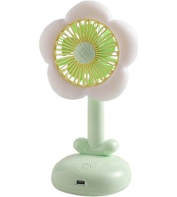 Resim Taşınabilir Çiçek Masa Vantilatörü, Küçük Vantilatör E Yeşil, 