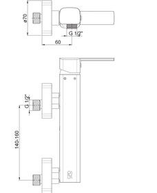 Resim Pedra Duş Bataryası Siyah Mdb160-S Gpd 