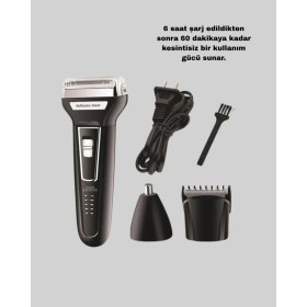 Resim OtoTech Insua 3 Başlıklı Profesyonel Tıraş Makinesi - Sıfır Kesim, Hassas Başlık, Güçlü Motor 