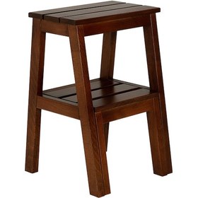 Resim Refilya Masif Ahşap Katlanır Merdiven Tabure Ceviz 