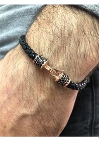 Resim Moda Kulesi Safir Taşlı Özel Tasarım Gümüş Erkek Bileklik 