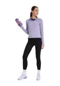 Resim Sportive Dewey Half-zip Kadın Mor Koşu T-shirt 25kk1033-lıl 1776388 Mor 
