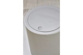 Resim 6,5 Lt Yuvarlak Çizgi Model Banyo Mutfak Çöp Kovası Gri 