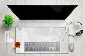 Resim Mikrofiber Dekoratif Mouse Pad, 7mm Kalınlık, Kaygansız Taban, Leke Tutmaz, Su Geçirmez, Ofis Aksesuarı (gri, 40x80cm) 