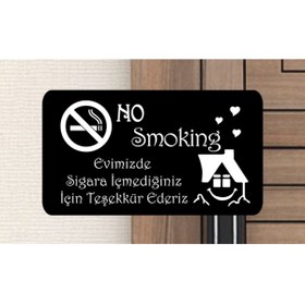 Resim Miana Lazer Ahşap No Smoking Uyarısı Ev Için Sigara Uyarı Sigara Içilmez Mdf Evimizde Sigara Içmediğiniz Için 