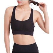 Resim Neevoyu Kadınlar İçin Nefes Alabilir Spor Sütyeni - Mesh Detaylı, Çapraz Askılı, Çıkarılabilir Pedli Siyah 