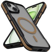 Resim Teknodur İphone Uyumlu 13 Uyumlu Magsafe Şarj Özellikli Renkli Kenar Airbag Şeritli Lamer Ka Titanyum-gold 