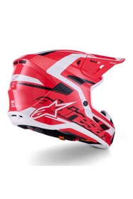 Resim Alpinestars S-M7 Deed Off-Road Kaskı Kırmızı Beyaz Siyah 