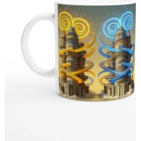 Resim Ikizler Burcu Baskılı Kahve Kupası - Burçlar Krallığı Şatosu Vs3 