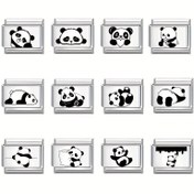 Resim 1 adet Sevimli Karikatür Panda Takı Süsleri - Bilezikler, Kolyeler, Yüzükler, Ayakkabı Dekoru için 6 Şirin Tasarım, Yüksek Kaliteli Metal El Sanatları Aksesuarları - Üniseks Moda Takı Yapım Malzemeleri 