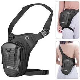 Resim Rzahuahu Sert Kabuk Su Geçirmez Motosiklet Sürme Bisiklet Bacak Çantası Telefon Araçları Depolama Askılı Çanta 