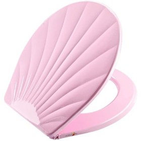 Resim Hassas İnce Detaylı Midye Deniz Kabuğu Desenli Wc Klozet Kapağı Mavi 