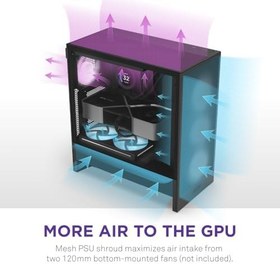 Resim NZXT H5 Flow 2024 - Kompakt ATX Mid-Tower PC Oyun Kasası - Yüksek Hava Akışı - 2 x 120 mm Fanlar Dahil - 360 mm Ön ve 240 mm Üst Radyatör Desteği - Kablo Yönetim Sistemi - Temperli Cam - Siyah 