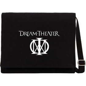 Resim Dream Theather Logo 3 Siyah Kanvas Postacı Çantası - Siyah 
