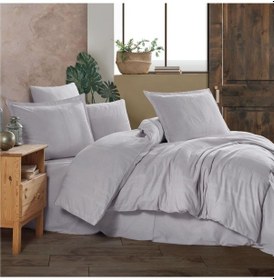 Resim Clasy Ranforce Çift Kişilik Nevresim Takımı Unita Açık Gri 