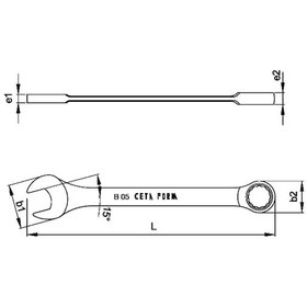 Resim Ceta Form B05-30 C-Gear Cırcırlı Kombine Anahtar 30 Mm Düz N11.1081 