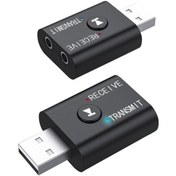 Resim Xindoker Bt5.0 Bluetooth Verici-alıcı 2'li 1, Mikrofonlu, El İstemsiz Arama, Araba Hoparlörü-bilgisayar Uyumlu, Siyah 