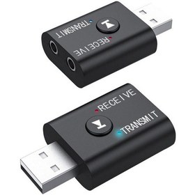 Resim Xindoker Bt5.0 Bluetooth Verici-alıcı 2'li 1, Mikrofonlu, El İstemsiz Arama, Araba Hoparlörü-bilgisayar Uyumlu, Siyah 