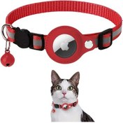 Resim Fu Shang Airtag Tracker Cat Bell Collar,red İzleyici 