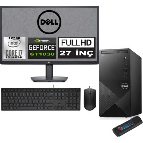 Resim Dell Vostro 3910 mt Intel Core I7 12700 16GB 256GB SSD 27" Fhd Windows 11 Pro Nvidia GT1030-4GB Masaüstü Bilgisayar 27N3910GT1030P06 + Zetta USB Bellek 