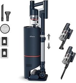 Resim Ultenic FS1 Kablosuz Süpürge, Otomatik Boşaltma İstasyonu ile, Güçlü Emme 30KPa/450W, 60 Dakikaya Kadar Çıkarılabilir Pil, Sert Zemin ve Halı için Dikey Süpürge. 