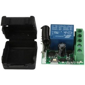 Resim 12V 10A 433 Mhz 1 Kanallı Kablosuz Rf Alıcı Röle Modül Kutulu 