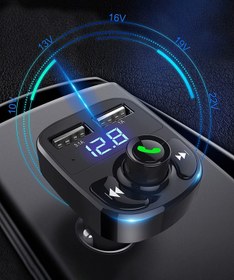 Resim Fresh Moon Fm Transmitter Cihazı Bluetooth Araç Kiti Oto Çakmaklık Araç İçi Şarj Cihazı Usb Oto Müzik Aksesuar 