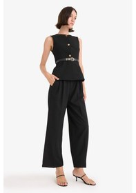 Resim Defacto Wide Leg Normal Bel Pantolon E7241ax25aubk81 Siyah 
