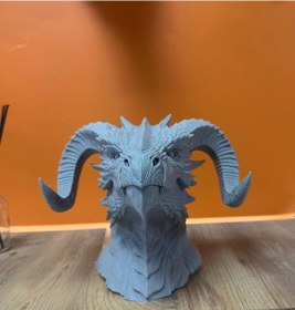 Resim Asılabilir / Masaüstü Ejderha Modeli 3d Dekoratif Heykel 22x17 Cm 