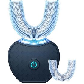Resim Moveevo Elektrikli Diş Fırçası Yetişkinler - Diş Beyazlatma Için Ultrasonik U Şekilli Diş Fırçaları - Siyah 