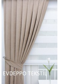 Resim Taç Soft Sütlü Kahve Fon Perde Sütlü Kahverengi 